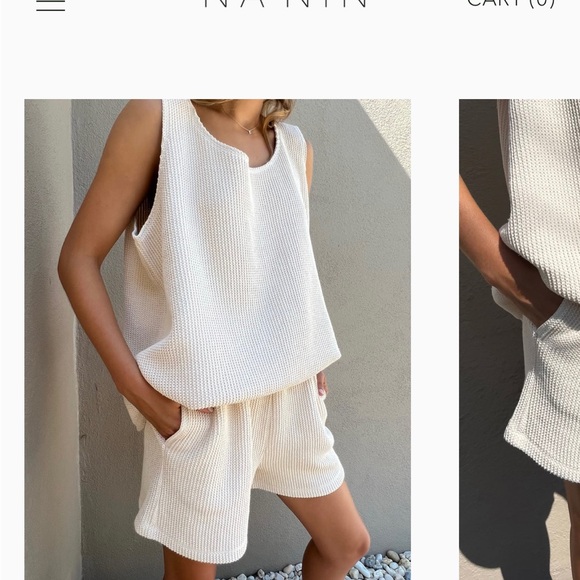 Na Nin Chloe Knit Ribbed Shorts Faded Black Sz Medium NWT - Picture 4 of 10